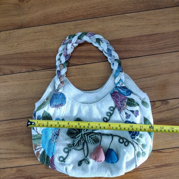 Bohemian BEAUTIFUL 3D & BEADED and cream color flower purse..pink coin purse,set - Picture 8 of 17